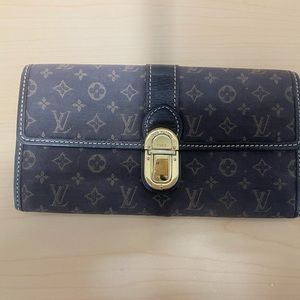 LV min lin pattern Sarah wallet EUC